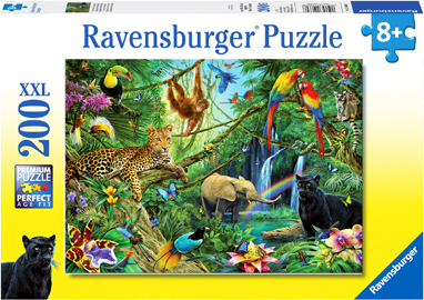 Kinderpuzzle XXL Ravensb Tiere im Tschungel 200 Teile